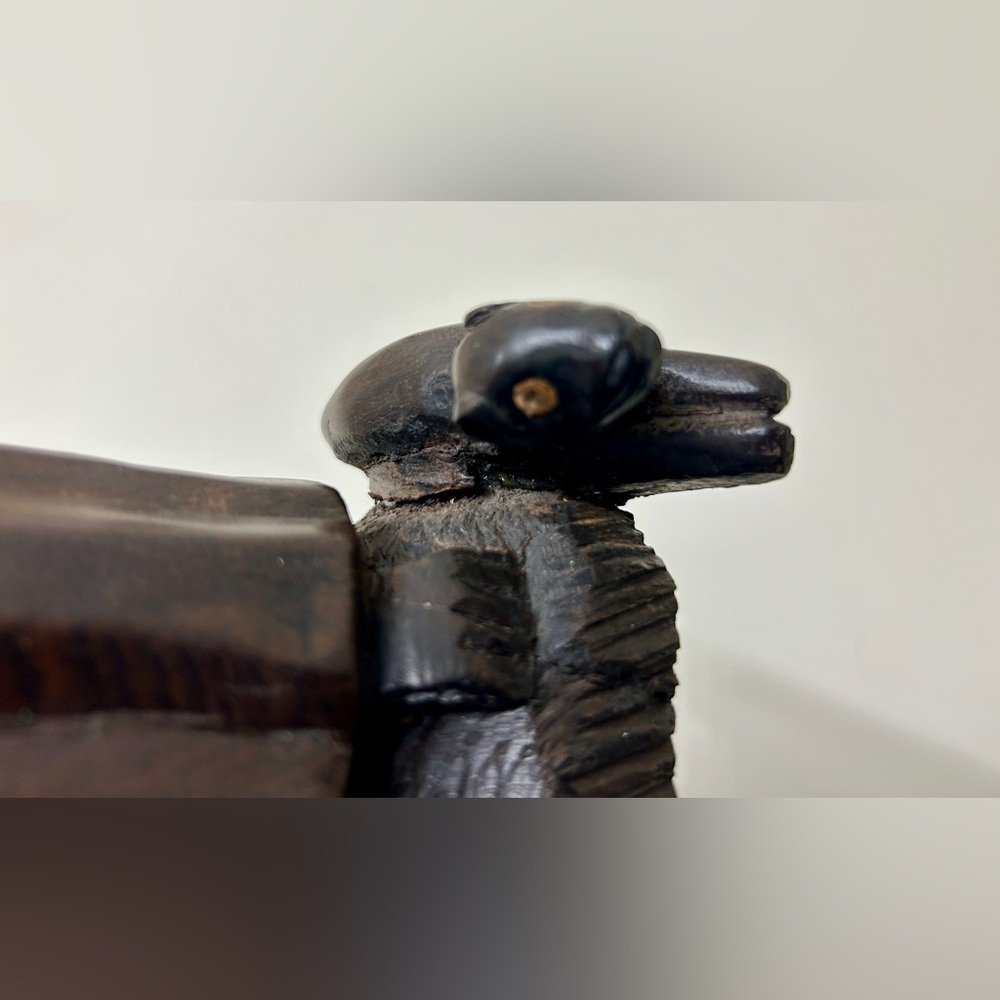 Vintage Ethiopian Artisan Hand Carved Ebony Wood African Shepherd Jesus Statue - Picture 8 of 16